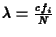 $\lambda = \frac{cf_i}{N}$